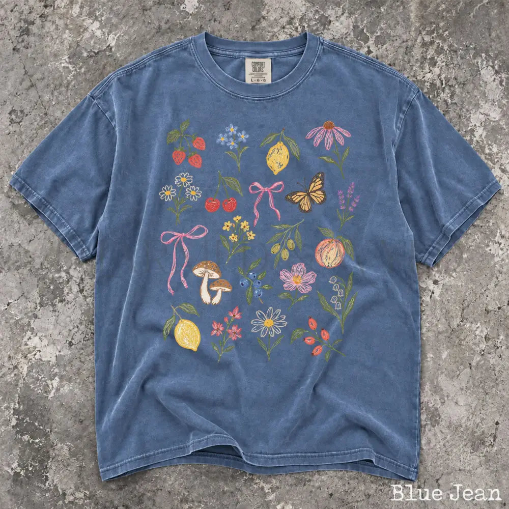 Preppy Fruit Comfort Colors Shirt - Blue Jean / S - T-Shirt