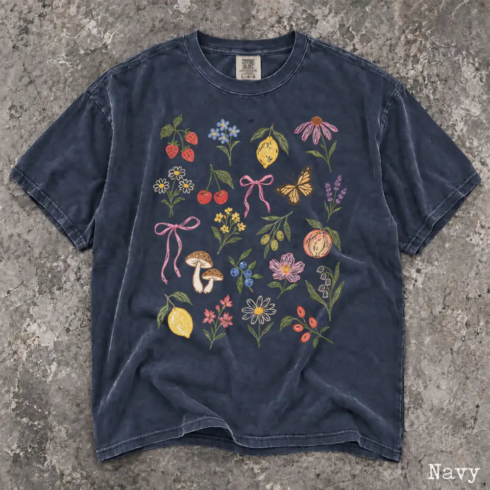 Preppy Fruit Comfort Colors Shirt - Navy / S - T-Shirt
