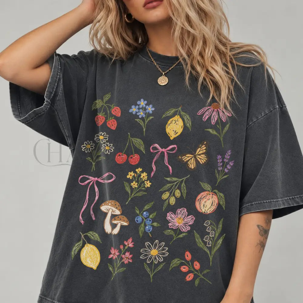 Preppy Fruit Comfort Colors Shirt - Pepper / S - T-Shirt