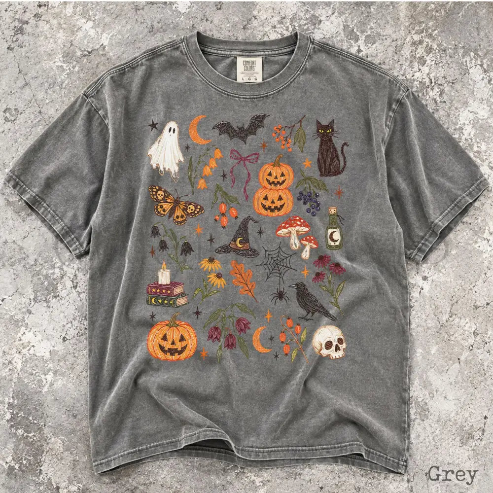 Preppy Halloween Comfort Colors Shirt - Grey / S - T-Shirt
