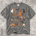 Preppy Halloween Comfort Colors Shirt - Grey / S - T-Shirt