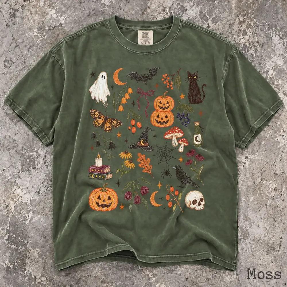 Preppy Halloween Comfort Colors Shirt - Moss / S - T-Shirt