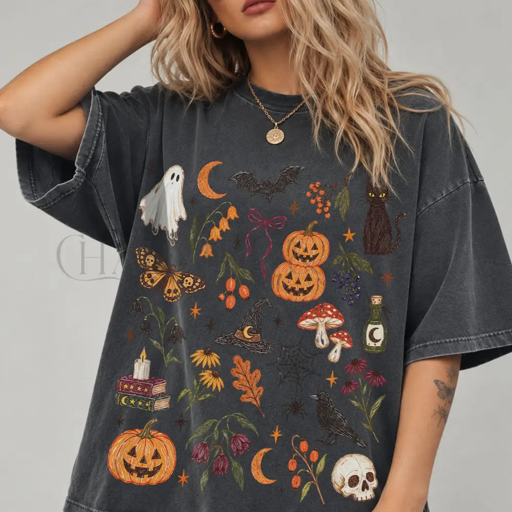 Preppy Halloween Comfort Colors Shirt - Pepper / S - T-Shirt