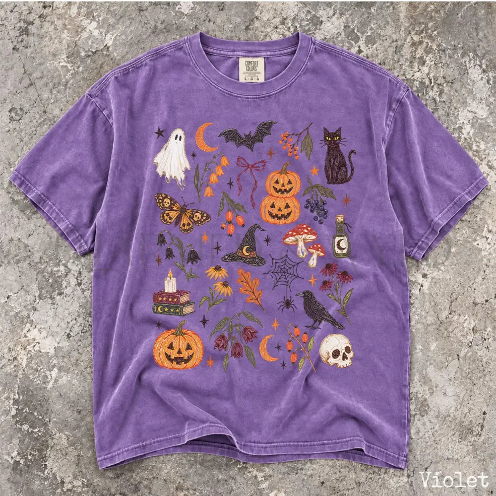 Preppy Halloween Comfort Colors Shirt - Violet / S - T-Shirt
