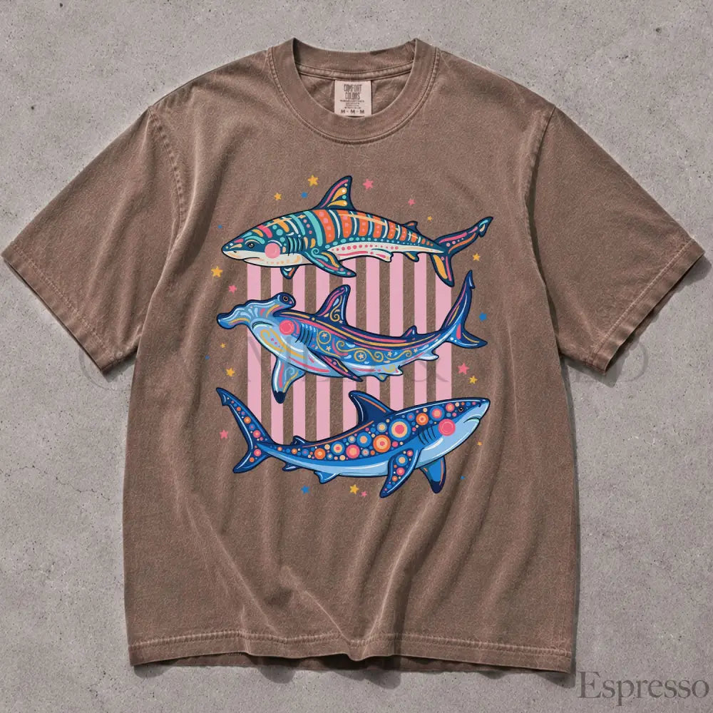 Preppy Shark Comfort Colors T-Shirt - T-Shirt