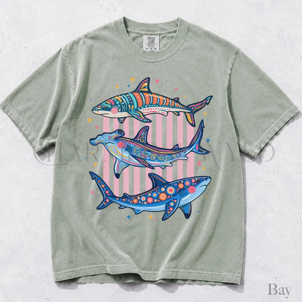 Preppy Shark Comfort Colors T-Shirt - Bay / S - T-Shirt