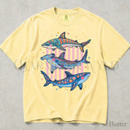 Preppy Shark Comfort Colors T-Shirt - Butter / S - T-Shirt