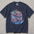 Preppy Shark Comfort Colors T-Shirt - Navy / S - T-Shirt