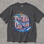 Preppy Shark Comfort Colors T-Shirt - Pepper / S - T-Shirt