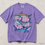 Preppy Shark Comfort Colors T-Shirt - Violet / S - T-Shirt