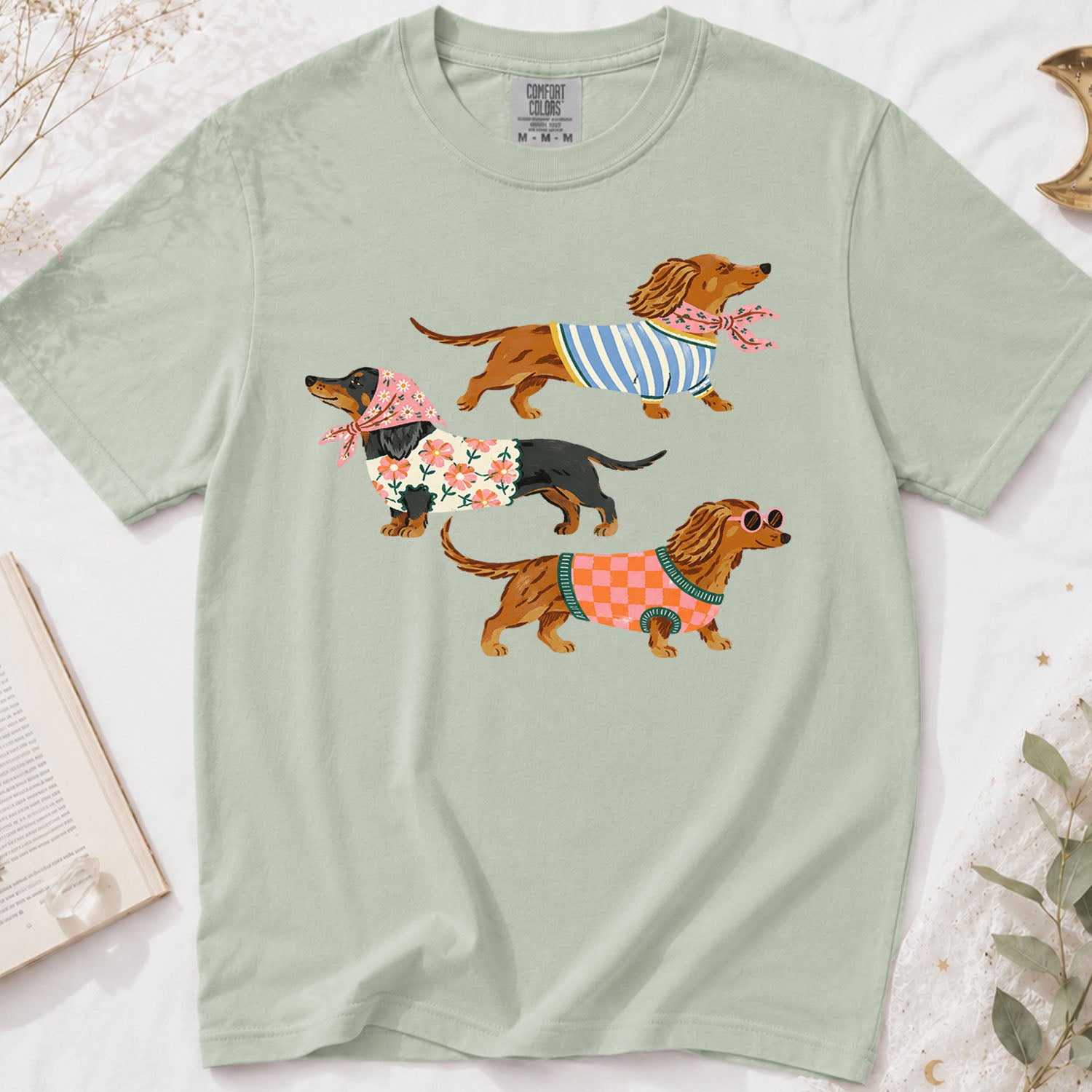 Preppy Dachshund Dogs T-Shirt