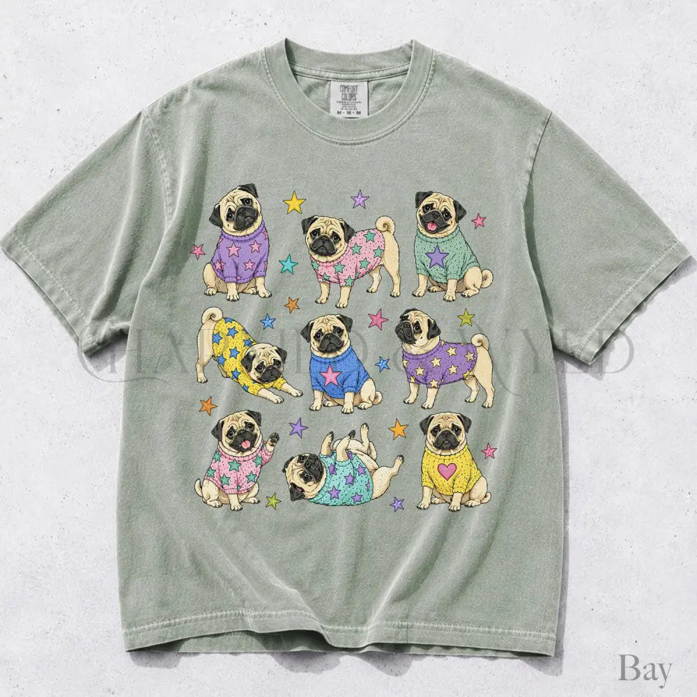 Pugs in Sweaters Comfort Colors T-Shirt - Bay / S - T-Shirt