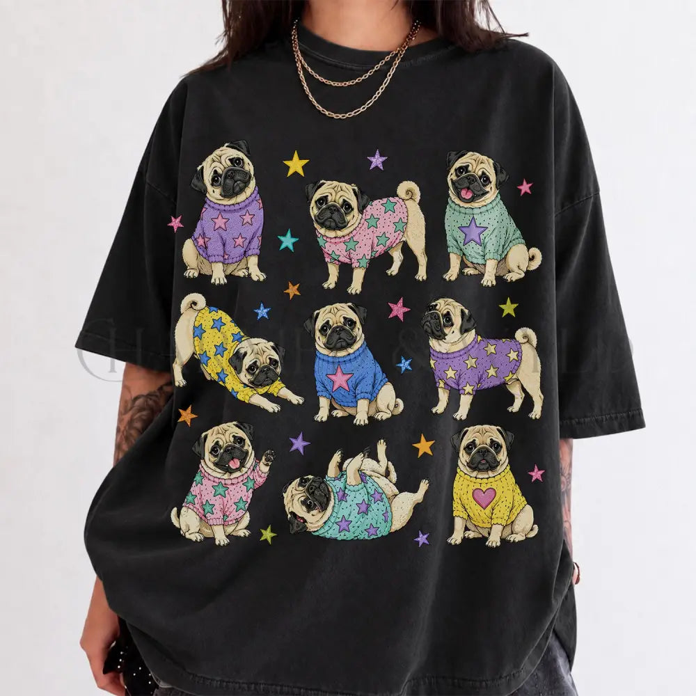 Pugs in Sweaters Comfort Colors T-Shirt - Black / S - T-Shirt