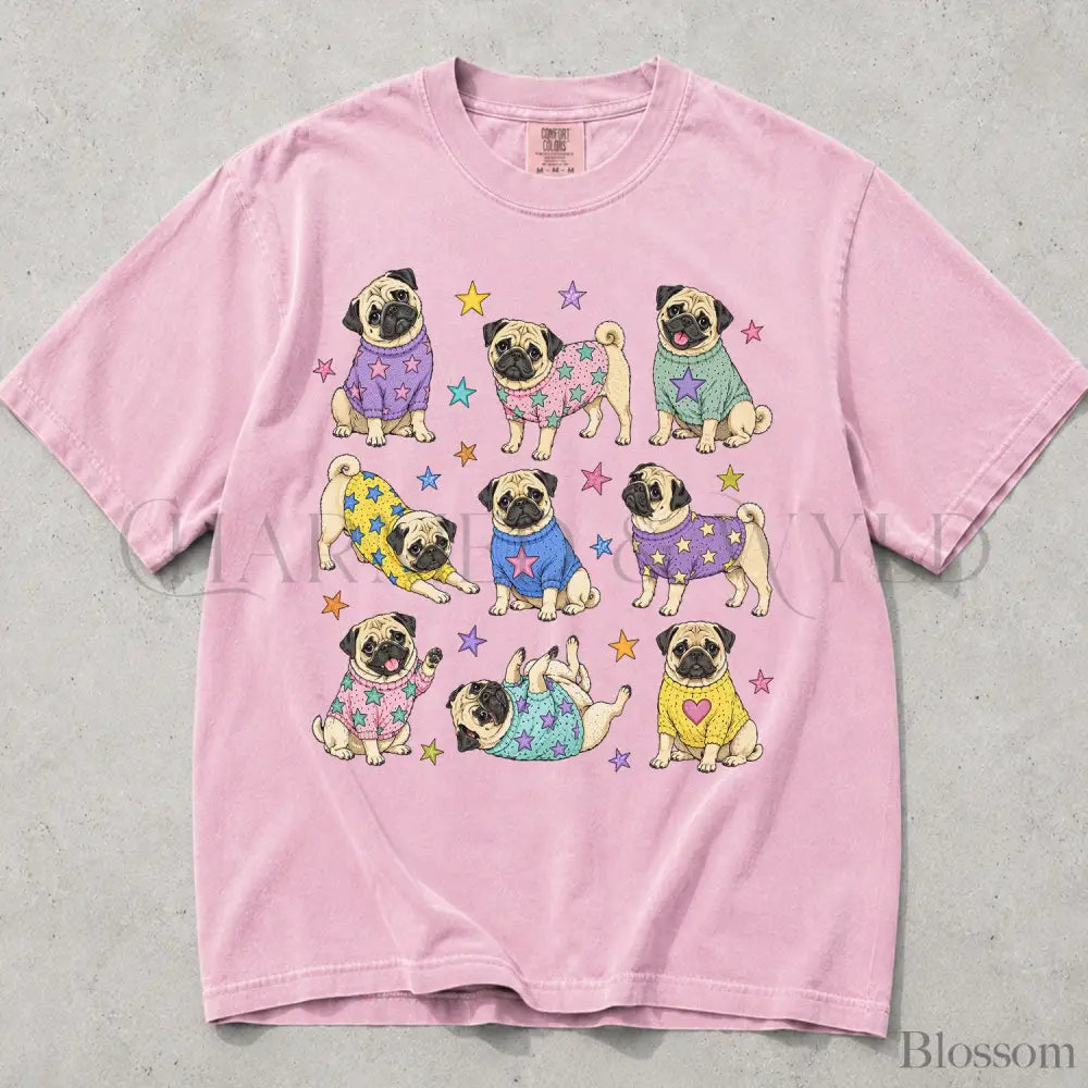 Pugs in Sweaters Comfort Colors T-Shirt - Blossom / S - T-Shirt