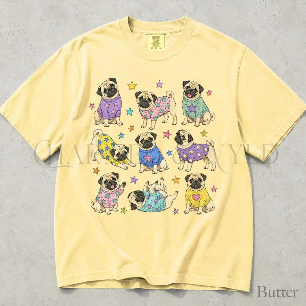 Pugs in Sweaters Comfort Colors T-Shirt - Butter / S - T-Shirt