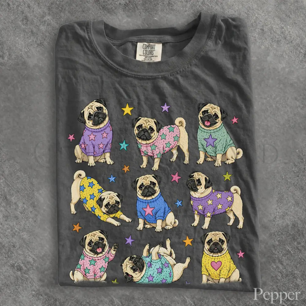 Pugs in Sweaters Comfort Colors T-Shirt - Pepper / S - T-Shirt