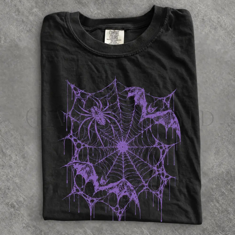 Purple Bat Spiderweb Comfort Colors T-Shirt - T-Shirt