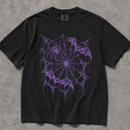 Purple Bat Spiderweb Comfort Colors T-Shirt - Black / S - T-Shirt