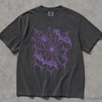 Purple Bat Spiderweb Comfort Colors T-Shirt - Graphite / S - T-Shirt