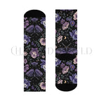 Purple Floral Butterfly Adults Unisex Socks