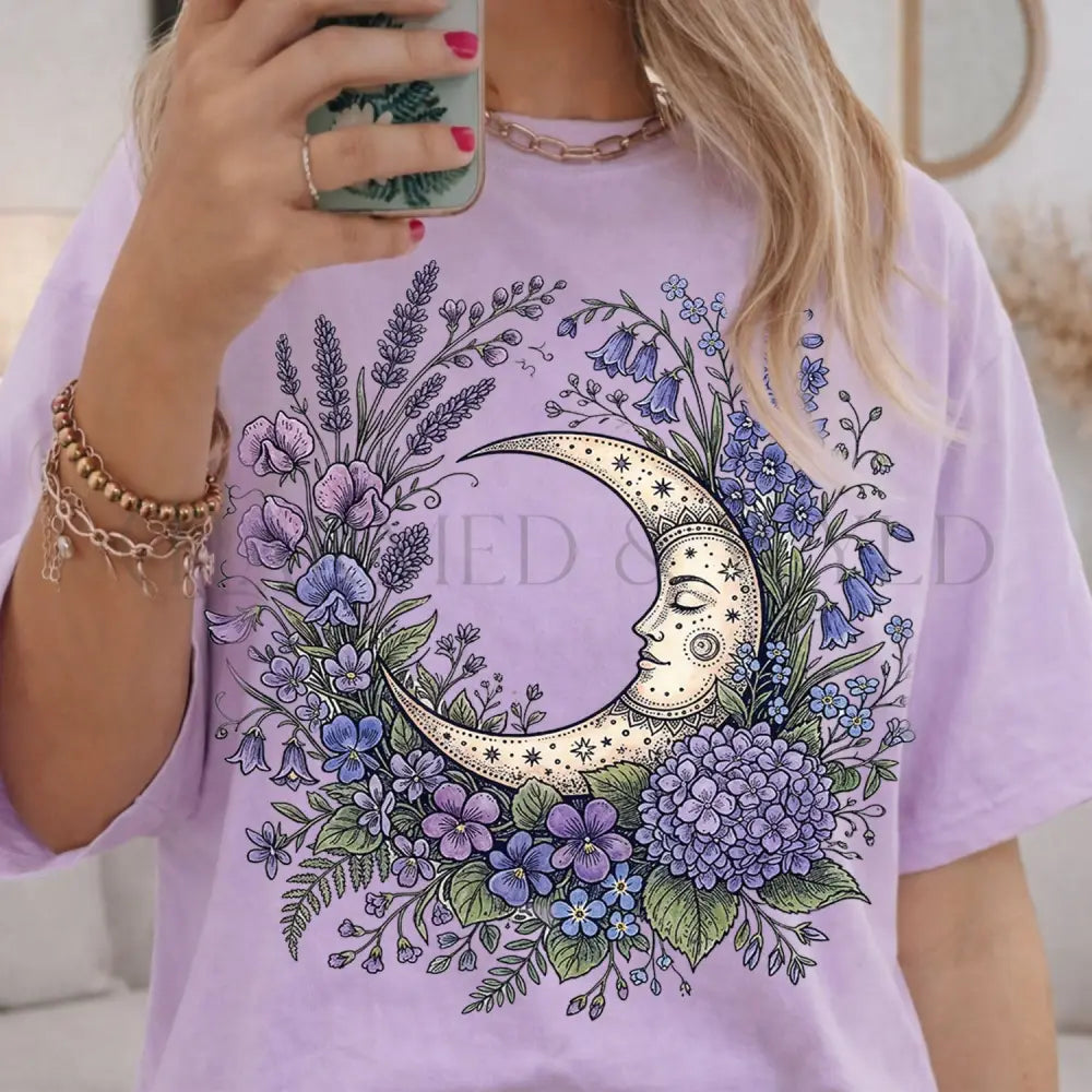 Purple Moon Floral T-Shirt - T-Shirt