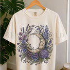 Purple Moon Floral T-Shirt - Ivory / S - T-Shirt