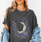 Purple Moon Floral Tshirt - Charmed and Wyld