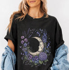 Purple Moon Floral Tshirt - Charmed and Wyld