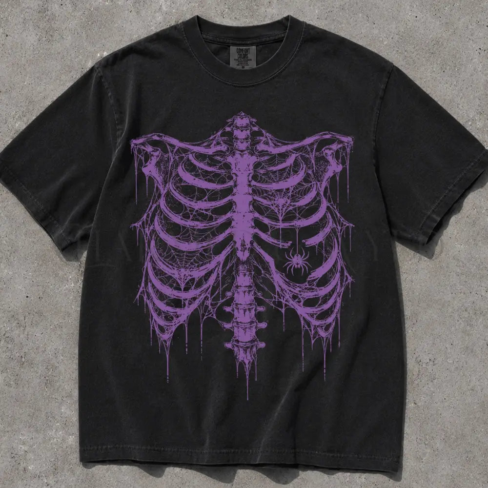 Purple Ribcage Comfort Colors T-Shirt - Black / S - T-Shirt