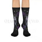 Purple Rose Gothic Goddess Adults Unisex Socks
