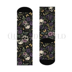 Purple Rose Skulls Adults Unisex Socks
