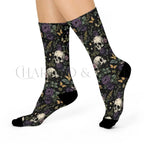 Purple Rose Skulls Adults Unisex Socks