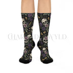 Purple Rose Skulls Adults Unisex Socks
