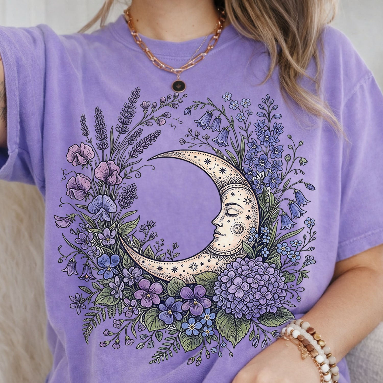 Purple Moon Floral T-Shirt