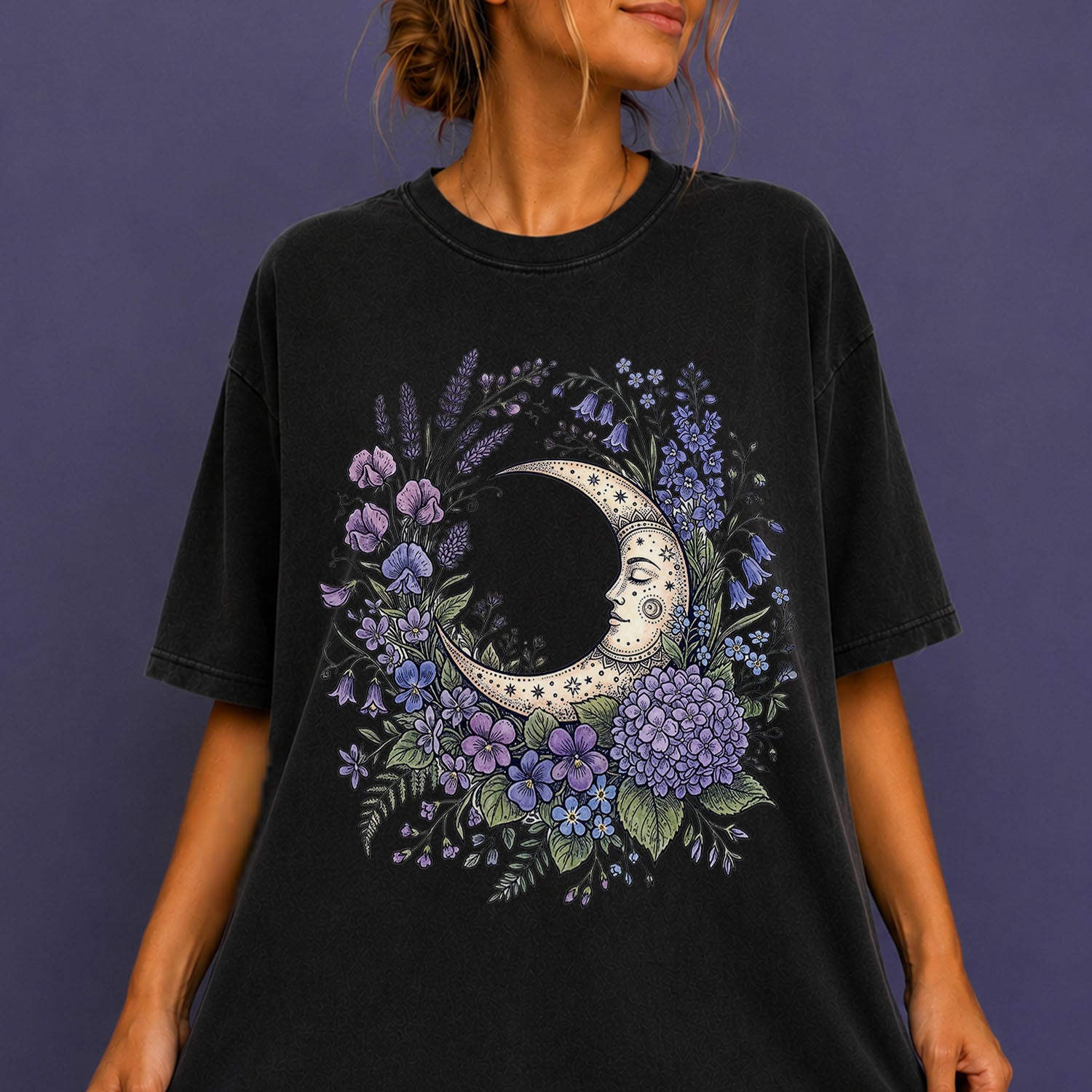 Purple Moon Floral T-Shirt