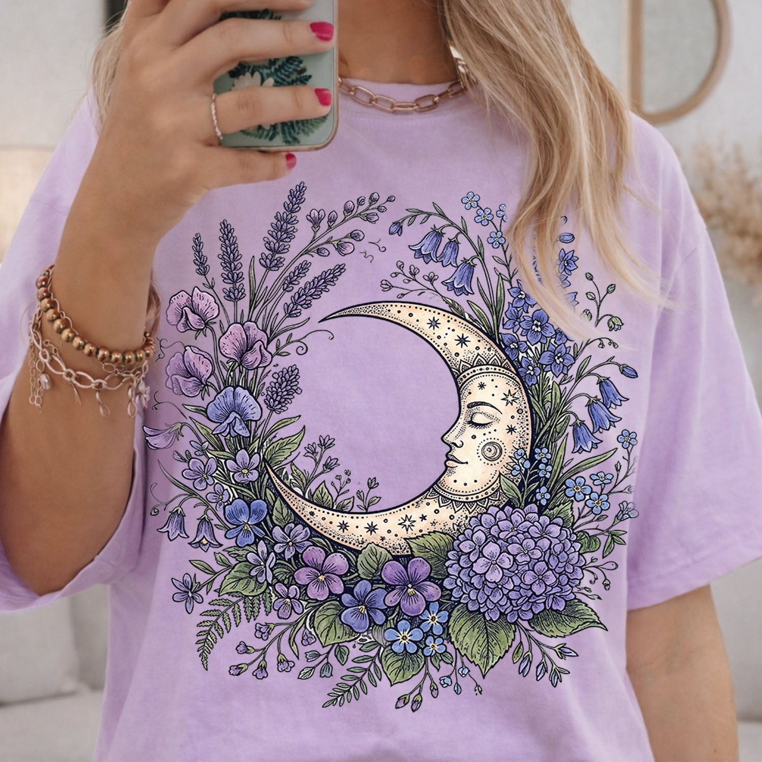 Purple Moon Floral T-Shirt