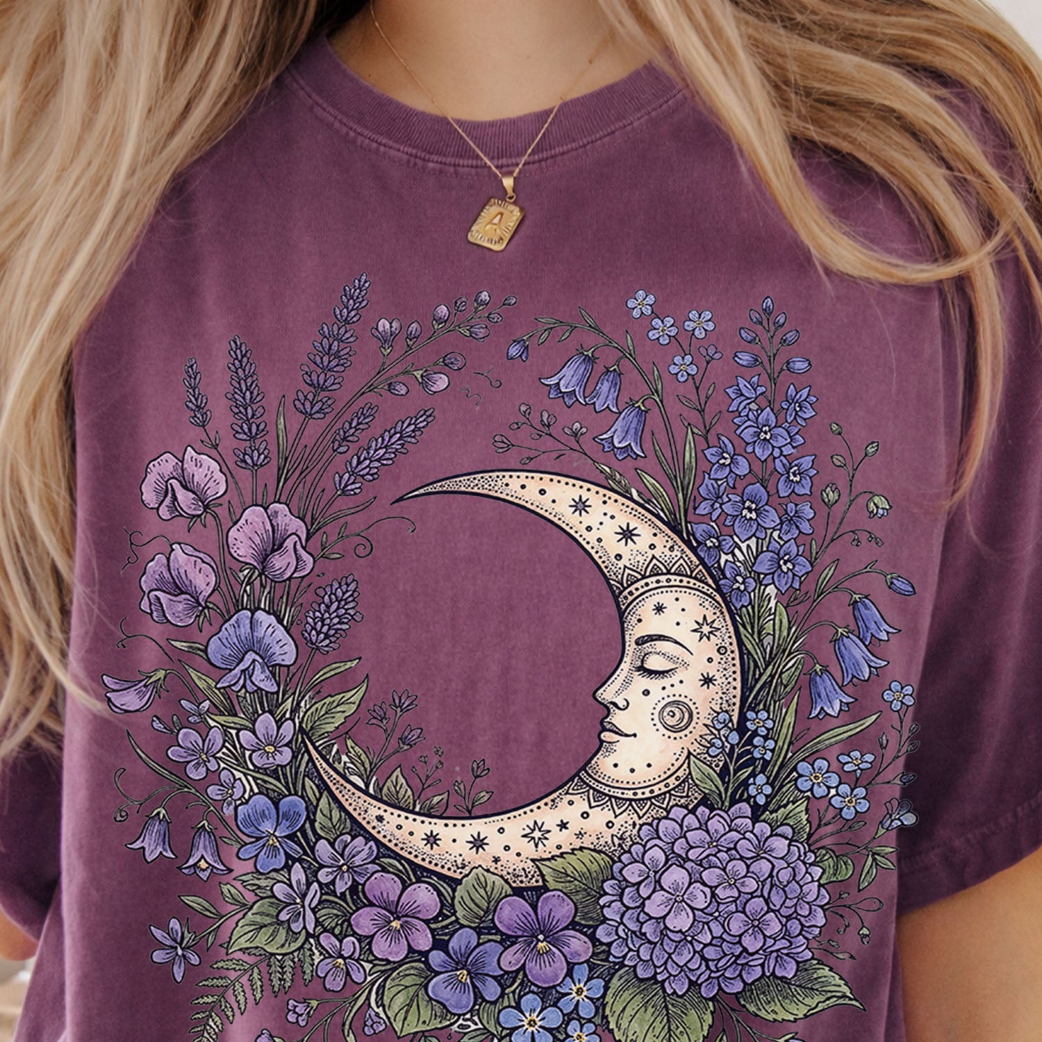 Purple Moon Floral T-Shirt