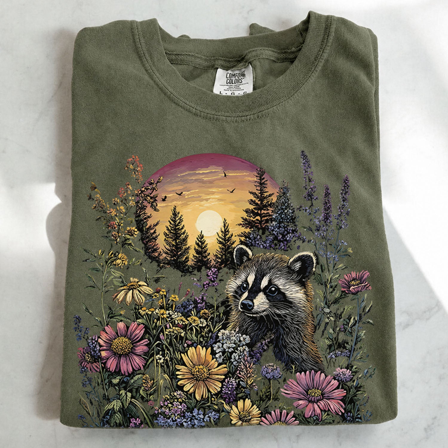 Raccoon Wildflower T-Shirt