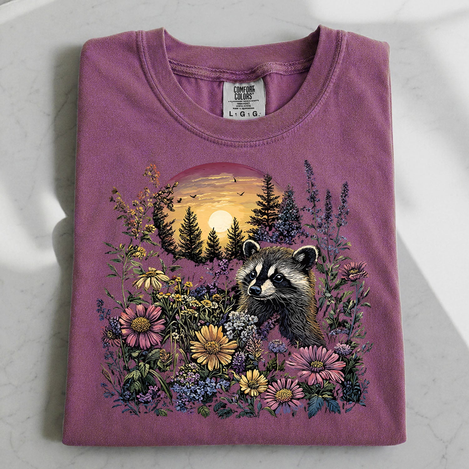Raccoon Wildflower T-Shirt