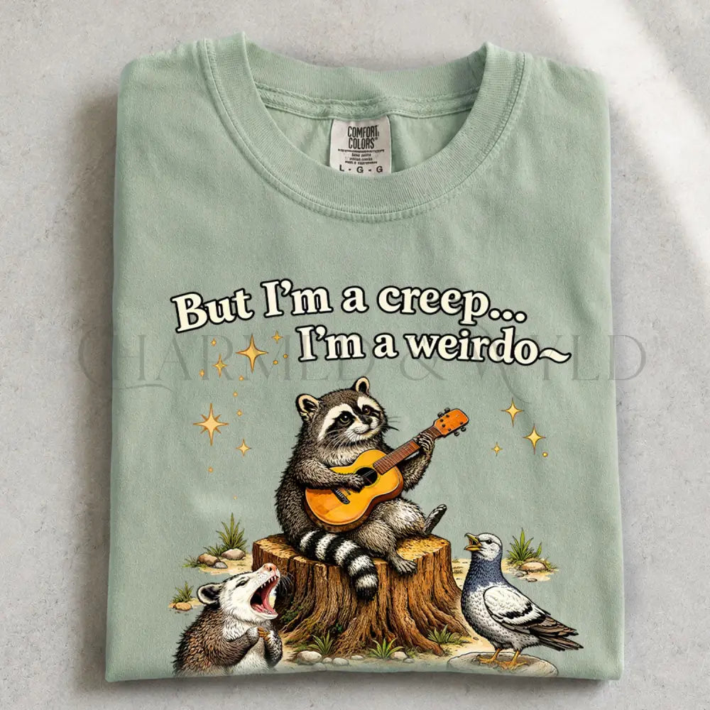 Raccoon But Im a Creep Im a Weirdo T-Shirt - Bay / S - T-Shirt