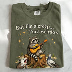 Raccoon But Im a Creep Im a Weirdo T-Shirt - Moss / S - T-Shirt
