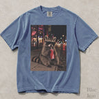 Raccoon Drinking Soda Comfort Colors T-Shirt - Blue Jean / S - T-Shirt