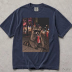Raccoon Drinking Soda Comfort Colors T-Shirt - Navy / S - T-Shirt