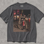 Raccoon Drinking Soda Comfort Colors T-Shirt - Pepper / S - T-Shirt