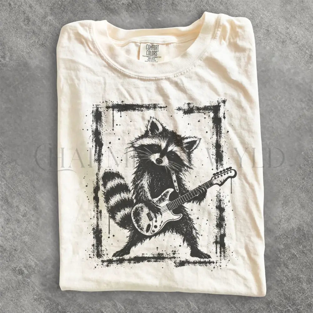 Raccoon Guitar Comfort Colors T-Shirt - T-Shirt