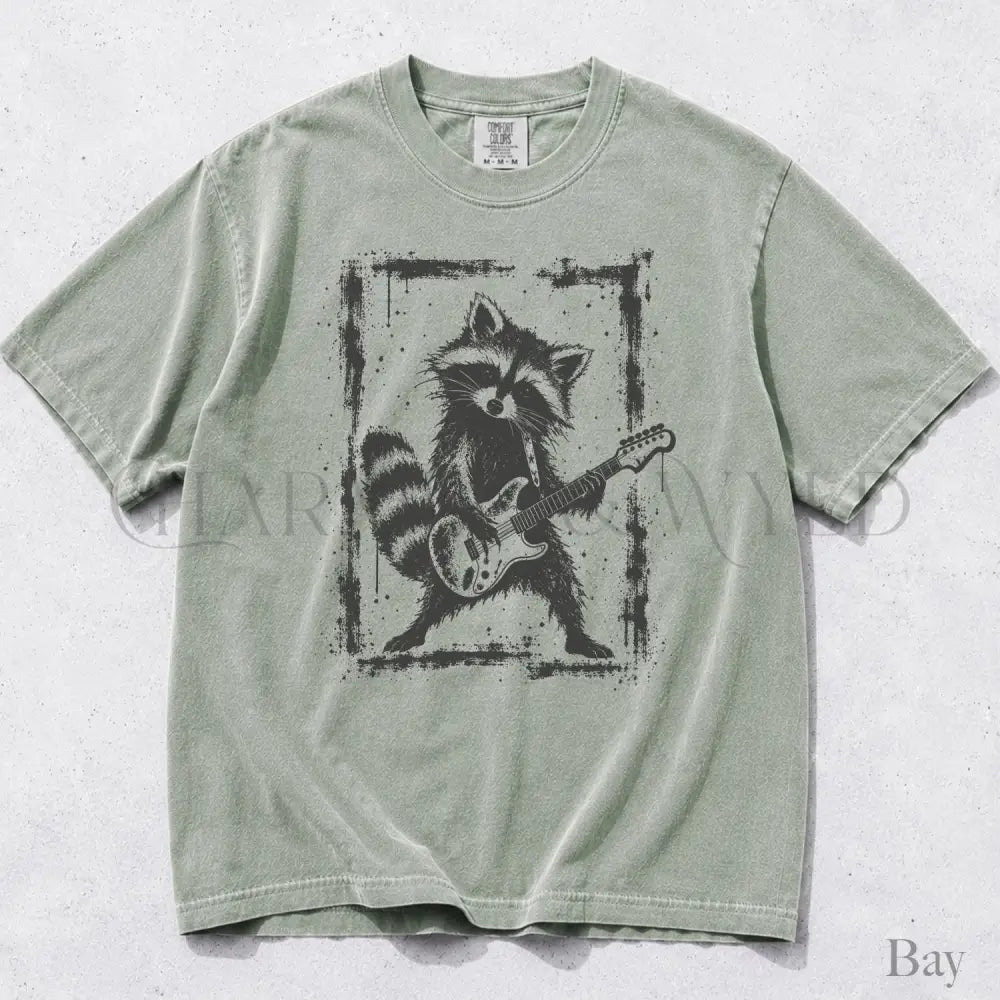 Raccoon Guitar Comfort Colors T-Shirt - Bay / S - T-Shirt
