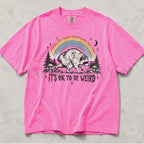 Raccoon Jimothy Its Ok to Be Weird Comfort Colors T-Shirt - Neon Pink / S - T-Shirt