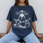 Raccoon UFO Alien Invasion T-shirt - T-Shirt