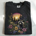 Raccoon Wildflower T-Shirt - T-Shirt