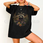 Raccoon Wildflower T-Shirt - T-Shirt
